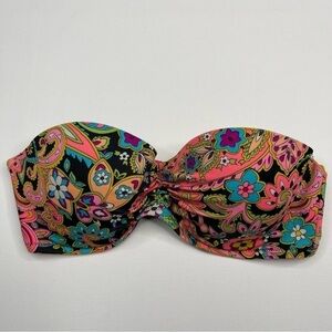 Victoria’s Secret Bra Bikini Top Swimsuit Vacation Beach Floral Neon Boho Resort